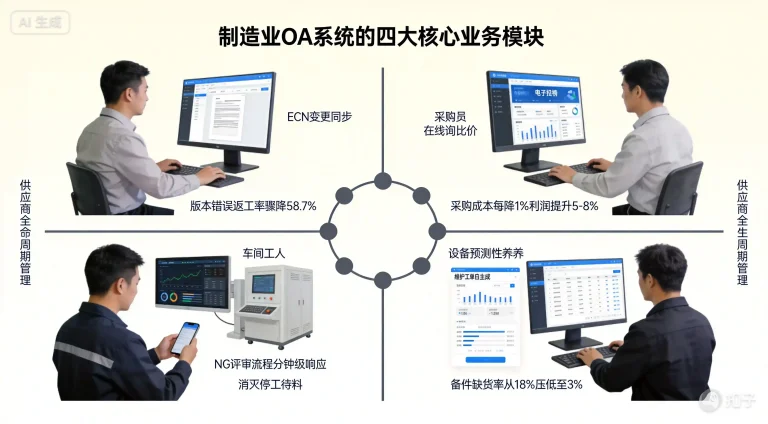 制造业OA系统核心业务模块全景图